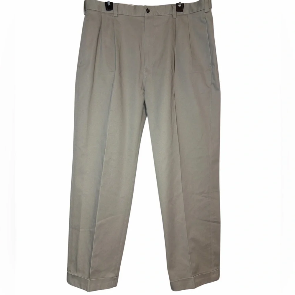 Brooks‎ Brothers Advantage Cotton Chino Elliot Cuffed Khaki Tan Pants 38 x 29